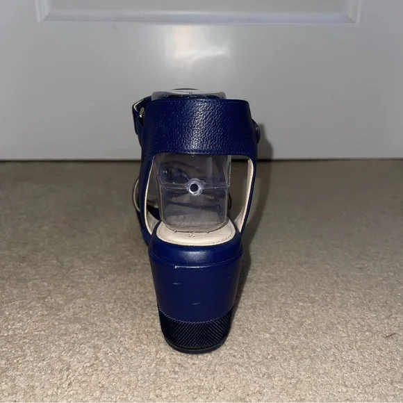 Cole Haan Grand Ambition Blue Wedge Sandals Ankle Strap Leather Size 8B - Picture 4 of 8